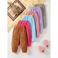 thumbnail image 3 of AMERTEER Girls‘ Random 3-Piece Set  Solid Color Double-Sided Fleece Warm Long Pants for Autumn and Winter  Suitable for Daily Outdoor Wear, 3 of 4