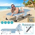 thumbnail image 4 of Slsy Folding Camping Cot Bed with 2 Sided Cushion & Pillow, Oversized Face Down Tanning Chair with Face Arm Hole, Adjustable 5-Position Folding Lounge Chair, Folding Beach Chair, 4 of 11