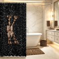 thumbnail image 3 of Manfei Dreamy Bow Alphabet K Shower Curtain 72Wx72L,Leopard Print Bathroom Curtain,Black Brown, 3 of 5