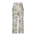 thumbnail image 5 of Leesechin Deals Womens Pants Easter Casual Printing Pockets Elastic Mid-Waist Comfortable Wide-Legged Loose Trousers on Clearance, 5 of 5