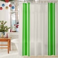 thumbnail image 6 of Shower Curtains Sets for Bathroom Decor St. Patrick's Day Minimalist Art Waterproof Bathroom Curtain with Hooks, Geometric Green Stripe Line on Beige for Bathroom Decor,60x72IN, 6 of 9
