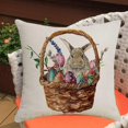 thumbnail image 2 of 18X18 Inch Set of 4 Easter Pillow Covers Rabbit Bunny Throw Cushion Cover Happy Easter Spring Decor, 2 of 5