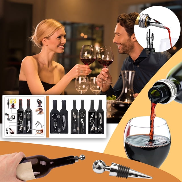 TIMIFIS Alloy Corkscrew Abs Bottled Wine Corkscrew Wine Set Holiday Banquet Gift Wine Set of Three Kitchen Gadgets