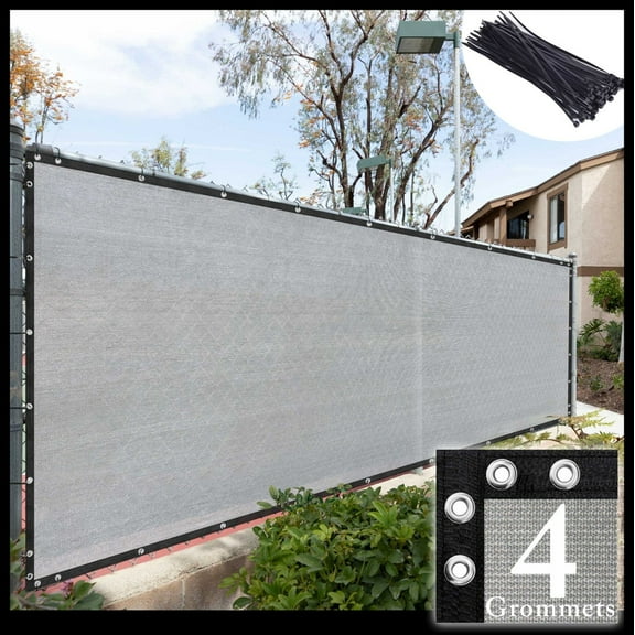 ShadeMart Gray 4' x 50' Plus Extra Heavy Duty Fence Screen Privacy Screen - Commercial Grade 220 GSM - Heavy Duty - 3 Years Warranty