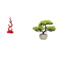 thumbnail image 1 of Figura de bonsái de llama de resina abstracta, escultura de fuego moderna, artesanía de vegetación artificial, adorno de planta artificial para centro, 1 of 8