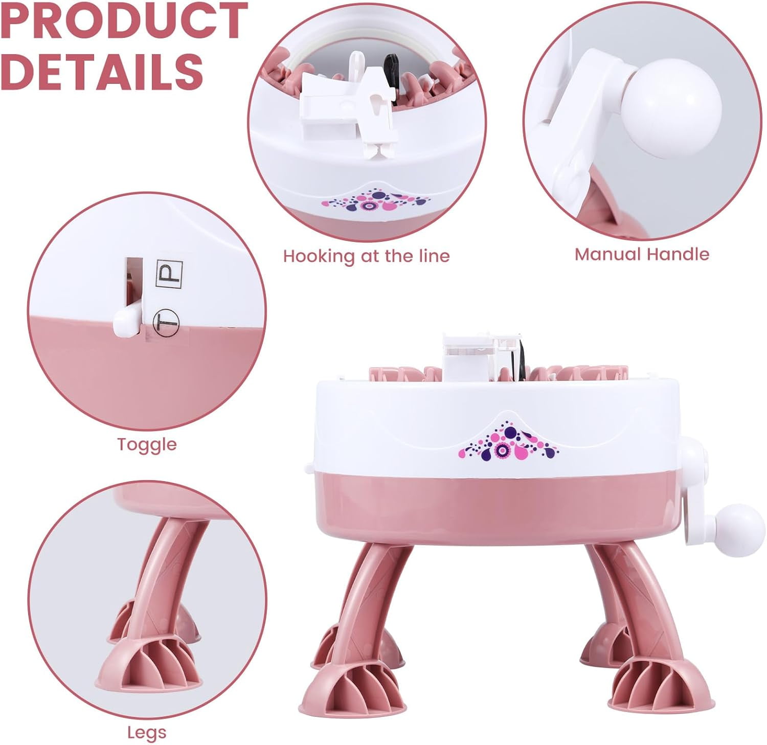 22 Needles Knitting Machine,Smart Weaving Loom Round Knitting Machines,Rotating Double Knitting Machine,Rotating Double Knitting Machine Kit,DIY Hand Crank Knitting Machine