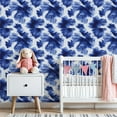 thumbnail image 3 of Peel and Stick Wallpaper 23.6in x 9.8ft Abstract Blue White Shibori Tie Dye Fluid Brush Strokes Contact Paper Vinyl Waterproof Self Adhesive Wall Paper for Bedroom Shelf Cabinet Renter Friendly, 3 of 8