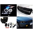 thumbnail image 2 of Spec-D Tuning Black Halo LED Projector Headlights Grille Amber Fog Lights Compatible with 1996-1998 Honda Civic Left + Right Pair Headlamps Assembly, 2 of 2
