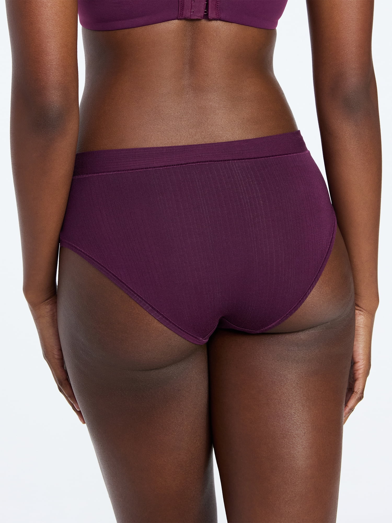 Joyspun Women's Ribbed Modal Hipster Panties, 3-Pack, Sizes XS-3XL