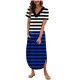 thumbnail image 1 of Vestido de Manga Corta para las Mujeres, Vestido Casual de Cuello en V de Bolsillo de Impresión de Moda Sexy Hecho de Poliéster Ligero para el Verano, Vestido de Verano para las Mujeres, 1 of 6