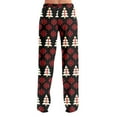 thumbnail image 5 of WTOBBY Women's Anime Design Pajama Pants with Christmas Print, Sleepwear for Casual Use, Elastic Waist for Comfort, Straight Leg Yoga Trousers, Ideal for Home and Lounge,Vermilion M, 5 of 7