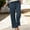 Dark Blue, variant on Women's Spring And Solid Color Elastic Waist Cotton Linen Versatile Straight Tube Casual Wide Leg Pants
