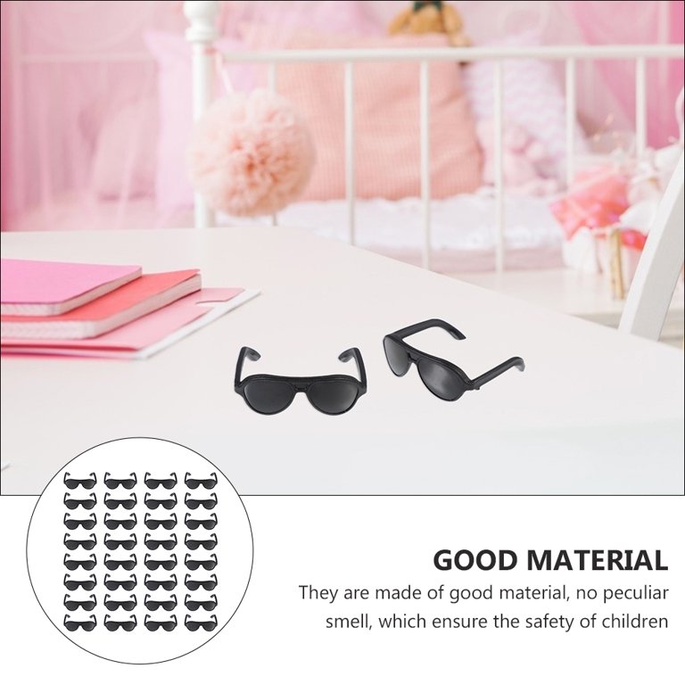 KAJNBN 120Pcs Mini Sunglasses Black Plastic Tiny Sunglasses For Dolls Diy Decoration Childrens Day Present