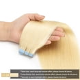 thumbnail image 7 of Tape in Hair Extensions Human Hair Bleach Blonde 14-24 inches 20pcs/pack Straight Seamless Skin Weft Tape in Hair Extensions #613, 7 of 7