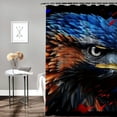 thumbnail image 2 of Orinice Bird of Prey Bathroom Decor Set, Colorful Luxurious Graphic Print Polyester Fabric Fashion Shower Curtain with Hooks, 100% Polyester, Chic Modern Design, Washable, Multi-Size 60x72, 2 of 7