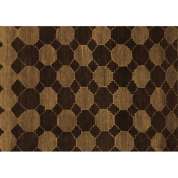 Ahgly Company Indoor Rectangle Abstract Brown Modern Area Rugs, 7' x 10'