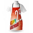 thumbnail image 3 of 25th Birthday Apron Abstract Modern Background with Colorful Letters Artistic Happy Ceremony, Unisex Kitchen Bib Apron with Adjustable Neck for Cooking Baking Gardening, Multicolor, by Ambesonne, 3 of 3