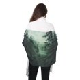 thumbnail image 4 of FORMRS Womens Scarf Winter Soft Long Big Warm Shawls Wrap Tassel Scarves, Green Forest, 4 of 9