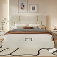 thumbnail image 2 of MODERNLUXE Queen Size Lift Up Storage Bed,Modern Upholstered Platform Bed Frame with Wingback Headboard and Hydraulic Storage,No Box Spring Needed,Beige, 2 of 6