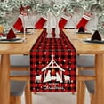 thumbnail image 4 of Jesus Christmas Decorations Table Runner Buffalo Plaid Holy Night Nativity Christ Seasonal Winter Merry Christmas Xmas Kitchen Dining Table Home Decor 13x36 Inch, 4 of 5