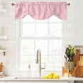 thumbnail image 3 of Pink White Stripes Tie Up Valance Curtains for Windows, Kitchen Curtains Window Treatments, Simple Geometric Modern Monochrome Short Window Shades Valances for Bedroom Bathroom Cafe 42"x12", 3 of 8
