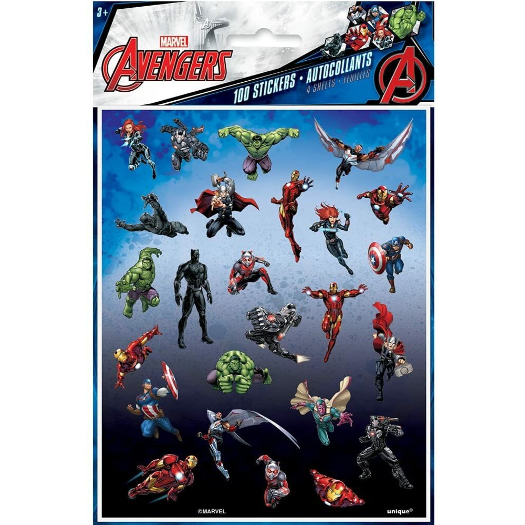 Avengers Sticker 4ct - Walmart.com