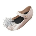 thumbnail image 4 of Mepaouo Girls Princess Mary Jane Rhinestone Jelly Shoes Flats Toddler Little Kids Dress Slip on Loafers, 4 of 5