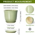 thumbnail image 2 of Ordivic 8 inch Green Ceramic Planter with Drainage Hole and Saucer | Modern Indoor Flower Pot for Snake Plants, Office & Home Decor, 2 of 7