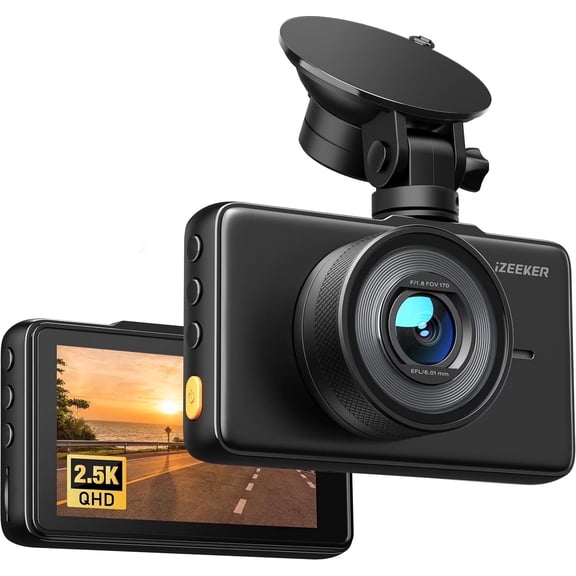 CocoBear 2.5K 1440P Dash Cam with 3" IPS Screen, Night Vision F1.8 WDR HDR, 170° Wide Angle, Loop Recording, G-Sensor Crash Detection, Parking Mode, Durable Temperature Resistant