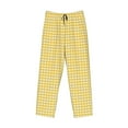 thumbnail image 4 of Daiia Men'S Yellow Gingham Pants,Bottoms Sleep Lounge,Pajama Pants,Pj Bottoms Drawstring And Pockets-X-Large, 4 of 9