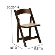 Flash Furniture Hercules Series Adult Size Beechwood Folding Event Chairs, Set of 4, Fruitwood