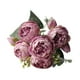 thumbnail image 2 of Ramo de novia artificial de rosas de seda con tallo largo y romántico. Rosa violeta, 2 of 9
