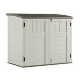 Suncast 34 CU Durable Resin Outdoor Backyard Horizontal Storage Shed w ...