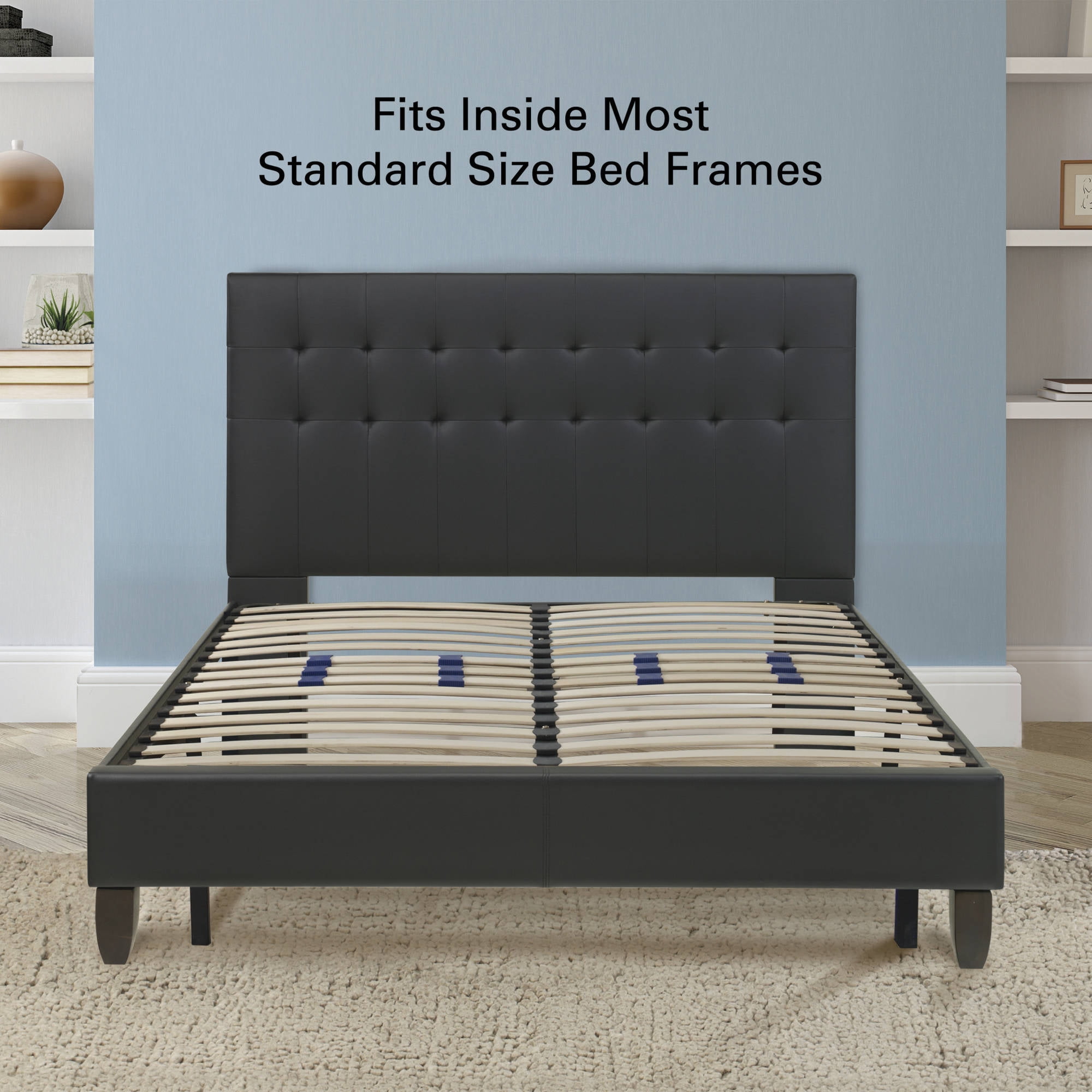 Details about   Metal Platform Bed Frame With Adjustable Lumbar Support Queen 14" Easy Assembly 