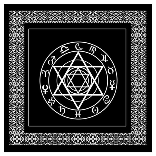 Mantel de adivinación de péndulo cuadrado, almohadilla de tarjeta de Tarots, runas, mantel de Altar qym unisex