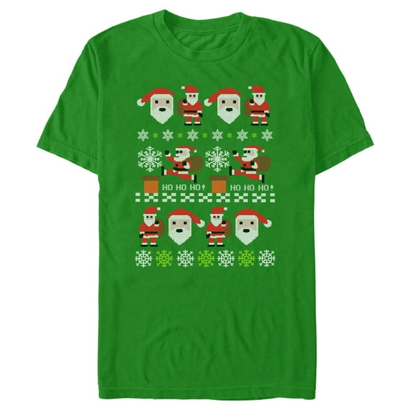 Men's Lost Gods Santa Claus Ugly Christmas Sweater  Graphic Tee Kelly Green 3X Large