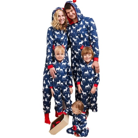 

Fanvereka Family Jumpsuit Pajamas Matching Christmas One Piece PJs Reindeer Sleepwear Women Holiday Xmas Loungewear