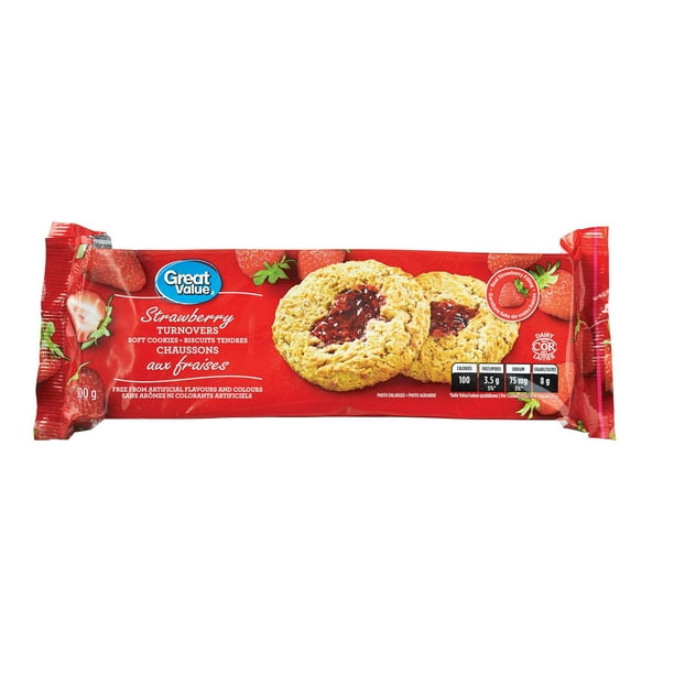 Biscuits tendres chaussons aux fraises de Great Value 300 g