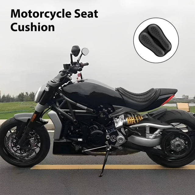 Motorcycle Seat Cushion 3D Honeycomb Breathable Seat Pad Shock Absorption Motorcycle Gel Air Seat Pad Comfortable Motorcycle Butt Protector for Long Rides