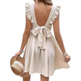 thumbnail image 2 of Mini-robe pour Femmes à Manches Courtes en Coton à Lacets A- Line Short Summer Dress-Vinsniv, 2 of 4