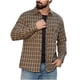 thumbnail image 2 of pstuiky camisas de hombre de manga larga, Camisa de manga larga con solapa y bolsillo con botones a cuadros estilo vintage informal para hombre. top de hombre m, 2 of 7
