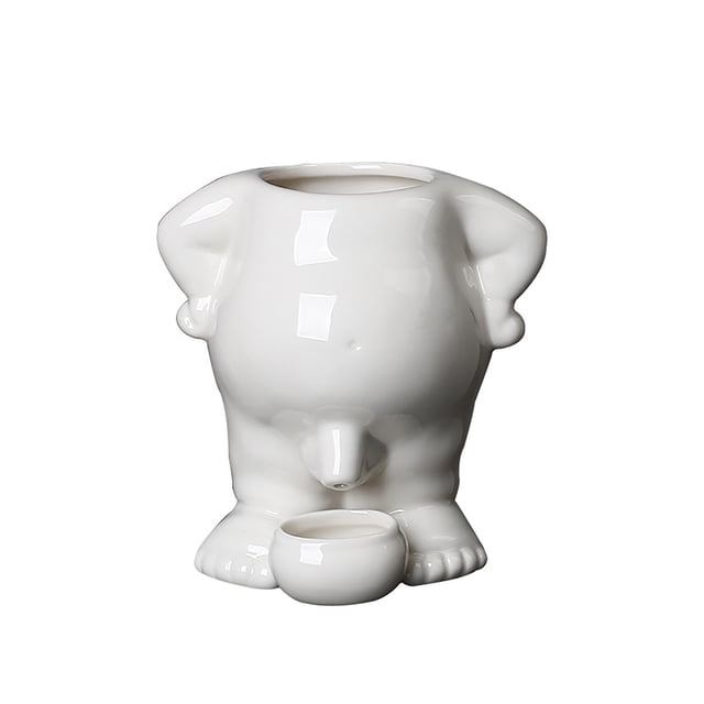 Flowerpots with Dish Ceramic, Decorative Flower Pot Simulation Innovative Little Man Peeing Succulent Planter Pot Ceramic Peeing Plant Pot for Home, Flower Pots