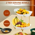 thumbnail image 4 of CACAGOO Fruit Bowl for Kitchen Counter - 2 Tier Serving Bowls with Stand, Tiered Fruit Basket for Fruit Vegetable Storage, Snack, Nuts, Cake, Dessert, 4 of 8