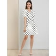 thumbnail image 4 of Vestido Allegra K con Estampado de lunares Manga Corta Blanco M, 4 of 6