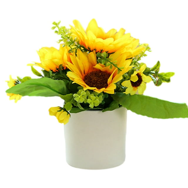 Flor falsa girasol pequeño bonsái simulación creativa de interior plantas verdes pequeños adornos plantas en macetas