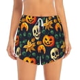 thumbnail image 4 of Lsque Halloween Skull Printed Women's Running Shorts with Liner Pockets,Elastic Quick Dry Workout Athletic Gym Yoga Shorts,Womens High Waist Shorts-X-Large, 4 of 9
