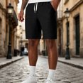 thumbnail image 2 of IhhxPro Men's Linen Athletic Shorts Cargo Men with Elastic Waist Quick Dry Multi Pocket Outdoor Casual Summer Loose Fit Lightweight Travel Hiking S-3XL, 2 of 9
