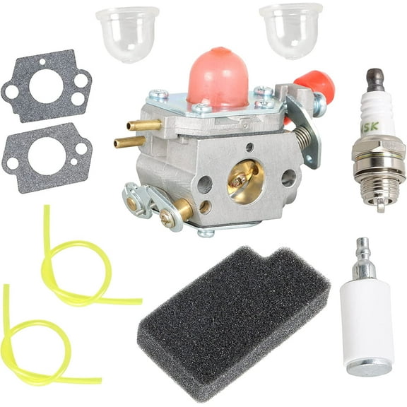findmall C1U-W43 545081857 Carburetor Replacement for Poulan BVM200FE VS-2 for Craftsman 358794763 358794700 358794770 358794780 358794765 Leaf Blower Parts with Fuel Filter Spark Plug