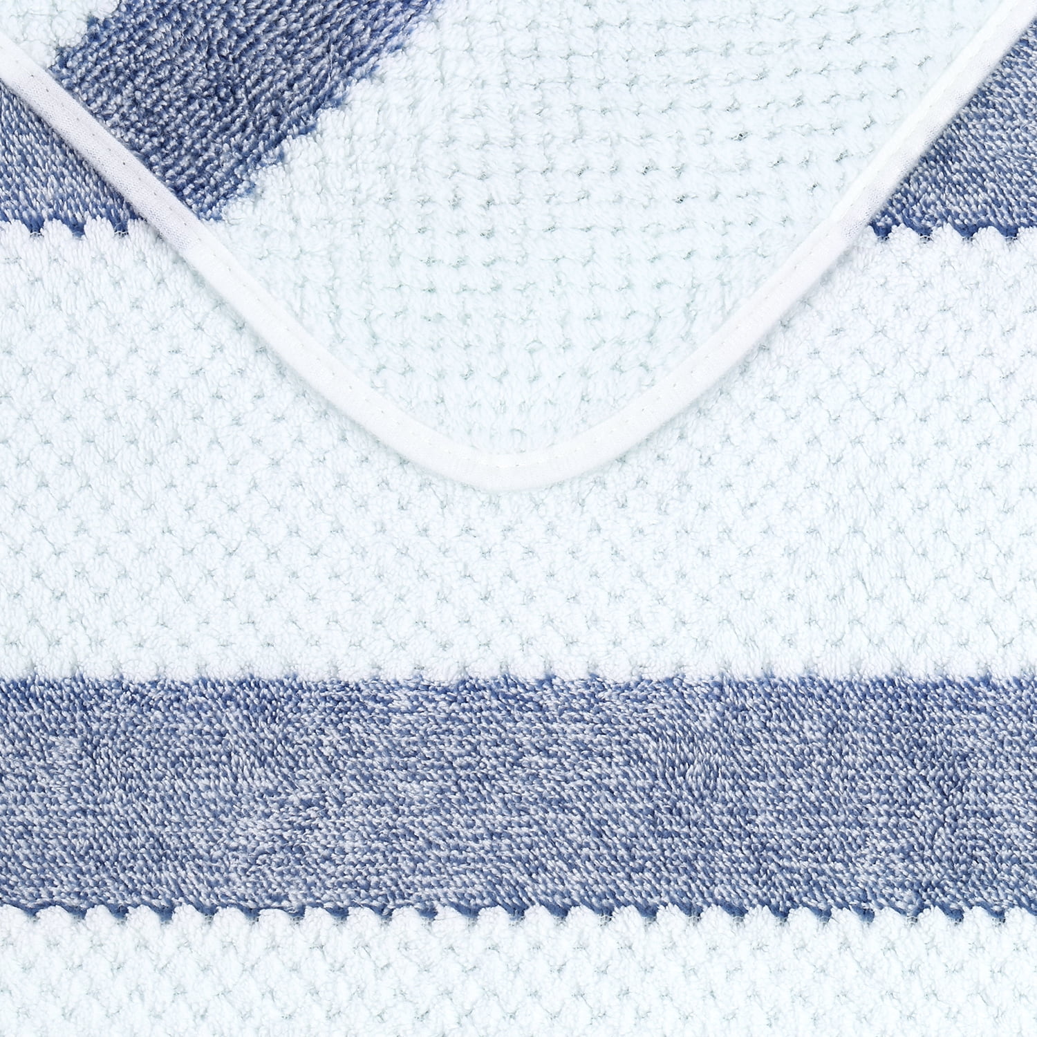 NC Fashion 2 Piece Microfiber Bath Towel Set, Blue, White, Multi-color