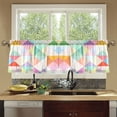 thumbnail image 4 of Yayeee Kitchen Curtains Tier Set of 2 Light Filtering 57"x24" Over Sink Window Panels, Abstract Geometric, 4 of 7